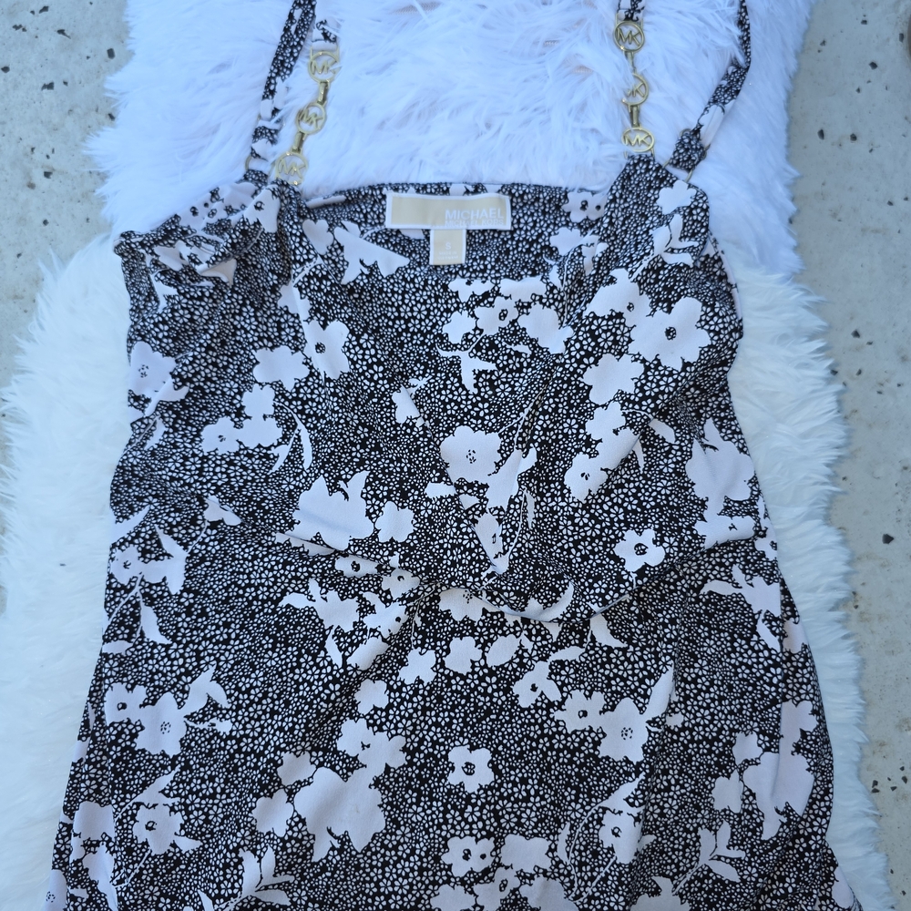 Michael Kors Black and White Floral Dress